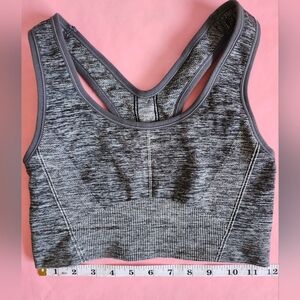 ALL IN MOTION Women’s Seamless Racer Midline Sport Bra Gray Size M